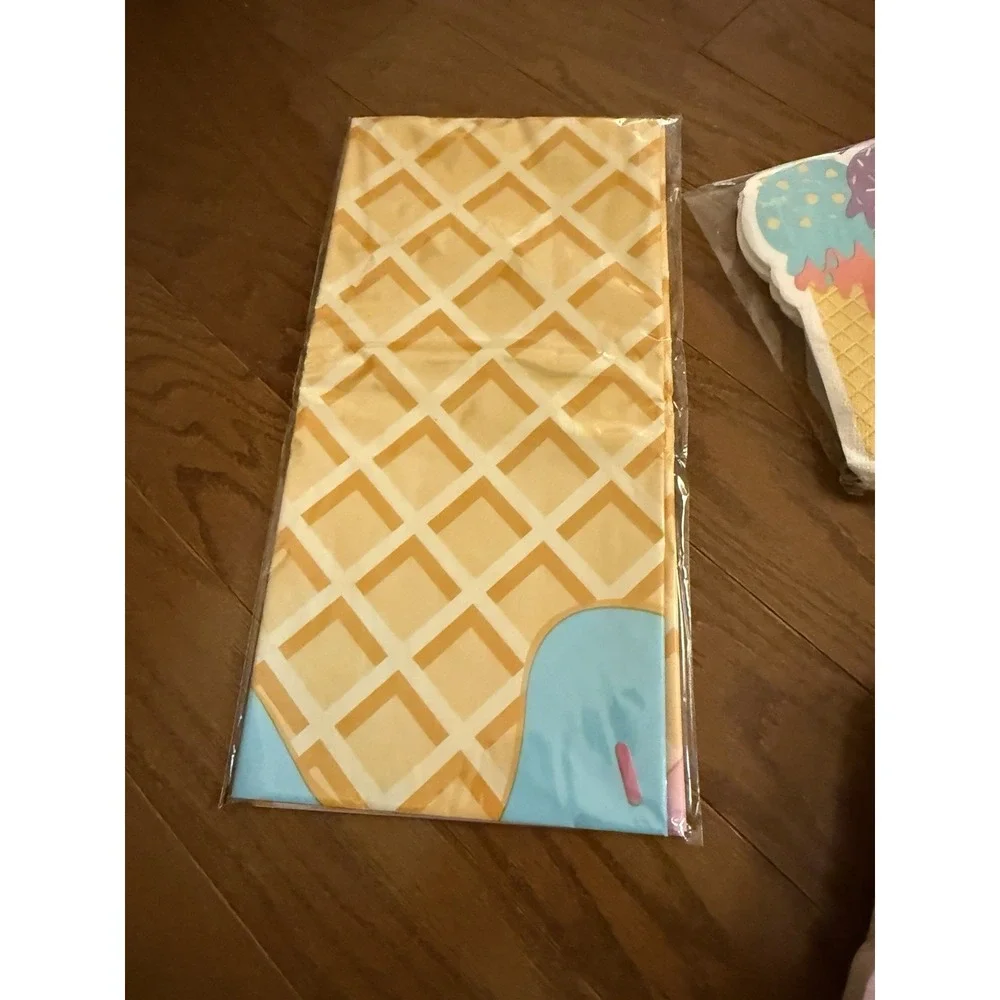We Love Ice Cream Party Supplies: Banner 24 Big Plates 24 Small Plates 24 Napkin